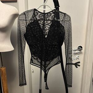Dynamite Black Lace Bodysuit
